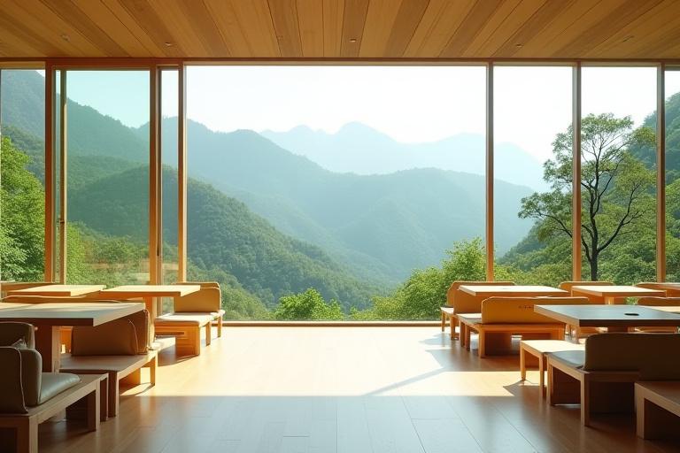 広々としたカフェの内装