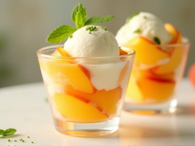 八ヶ岳高原牛乳と桃のパフェ