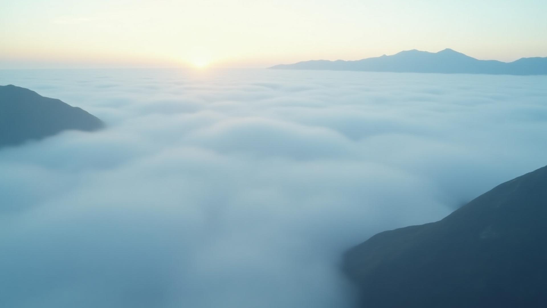 山々の間に広がる幻想的な雲海