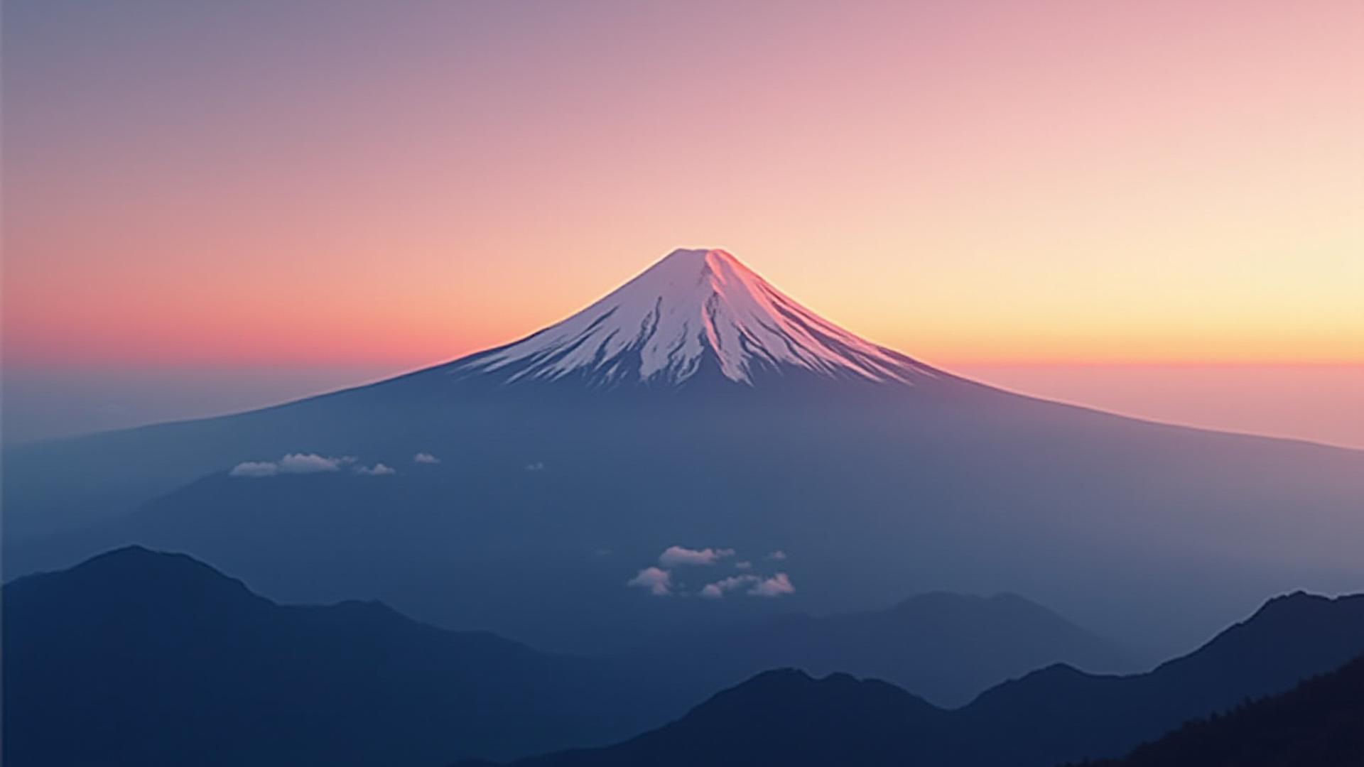 日本の山々から昇る壮大な朝焼け