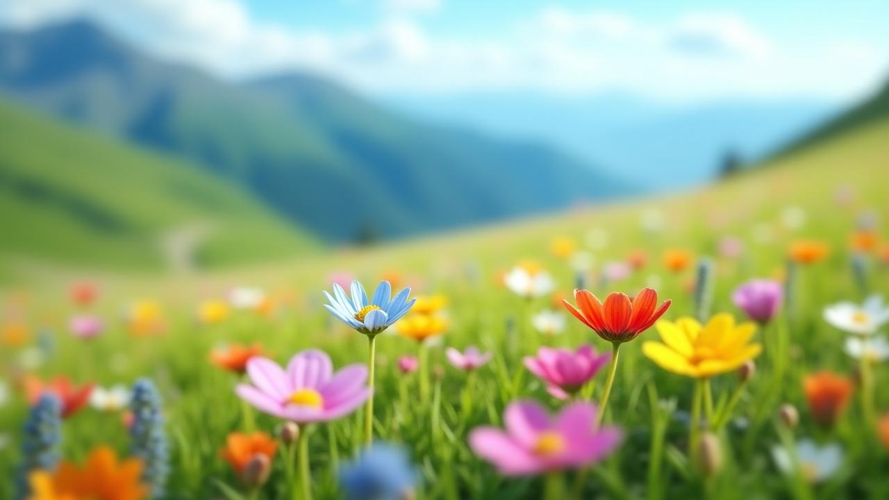 色鮮やかな高山植物が咲き乱れる夏の高山