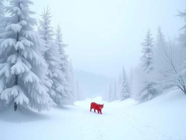 冬の蔵王の樹氷と雪上車